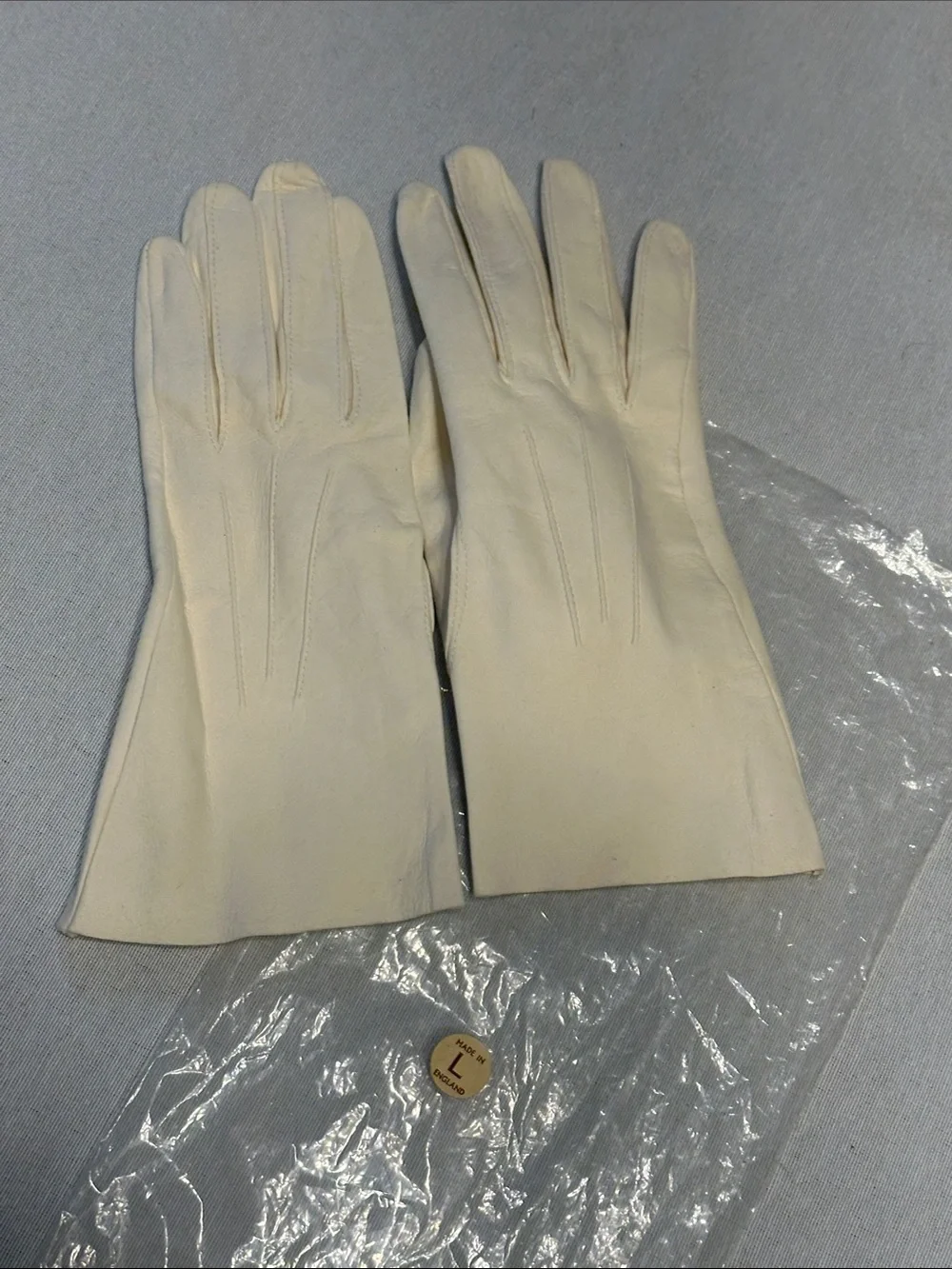 Cream Washable Doe Vintage Women's Leather Gloves Made in England Size 7